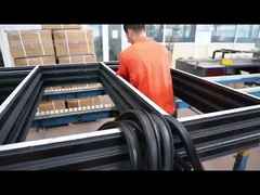 Portas deslizantes de alumínio elegantes 2 mm Quadro de abertura horizontal Porta deslizante de vidro