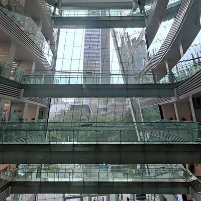Parede de cortina de vidro temperado unificado de cor personalizada de construção de alumínio