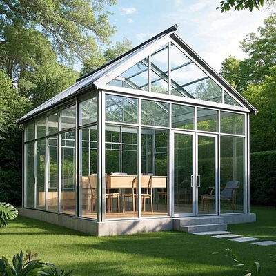 10x12 pés Sala de sol Proteção UV Quadro de alumínio SunRoom Isolamento de painel duplo