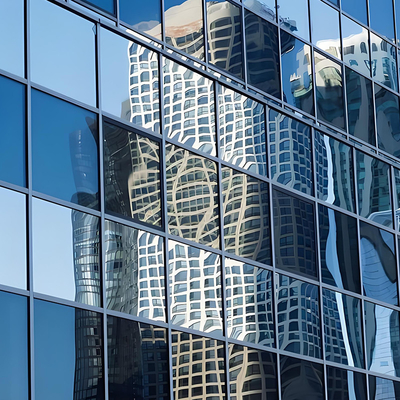 Parede cortina de vidro sem costura Arquitetura contemporânea de parede cortina
