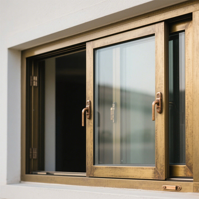 Janela e porta de alumínio de bronze e ouro - luxuosos, seguros e eficientes em termos energéticos para residências e espaços comerciais de luxo